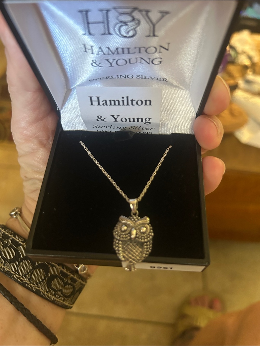 Sterling Silver Owl Pendant Necklace - Silver